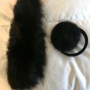 Rabbit Fur Earmuffs and Headband